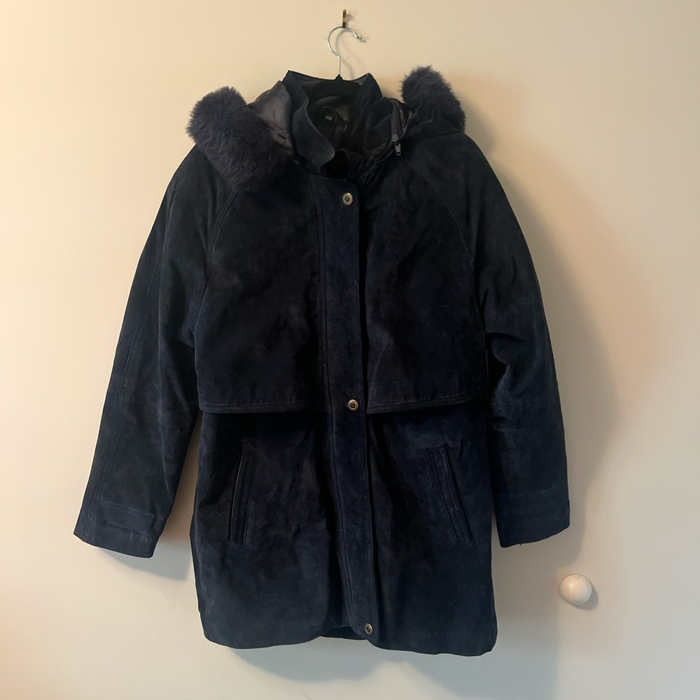 Blue Suede Parka | Size M